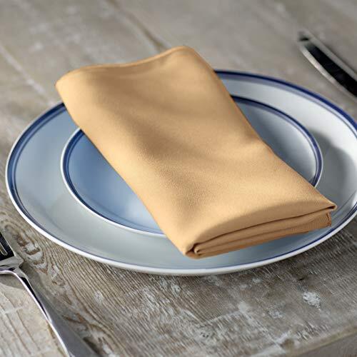 LA Linen 10-Pack Polyester Poplin Napkins 43x43cm (17&quot;), Khaki