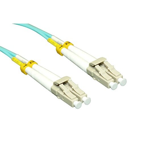 Cablelera LC/LC Fiber Optical Cable, 10 Meter, OM4 Multi-Mode Duplex, Aqua Color