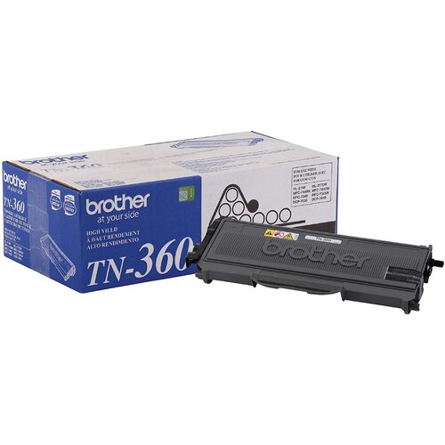 Brother TN360 High Yield Toner Cartridge for Brother Printers (Up to 2,600 Pages), Black