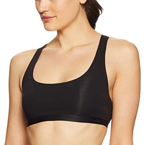 Calvin Klein Women&#39;s Structure Cotton Unlined Bra, Black, Small
