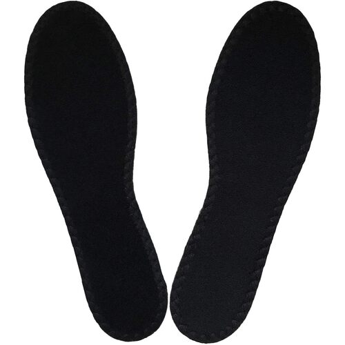 HappyStep 2 Pair Black Cotton Terry Barefoot Summer Insoles Size 9