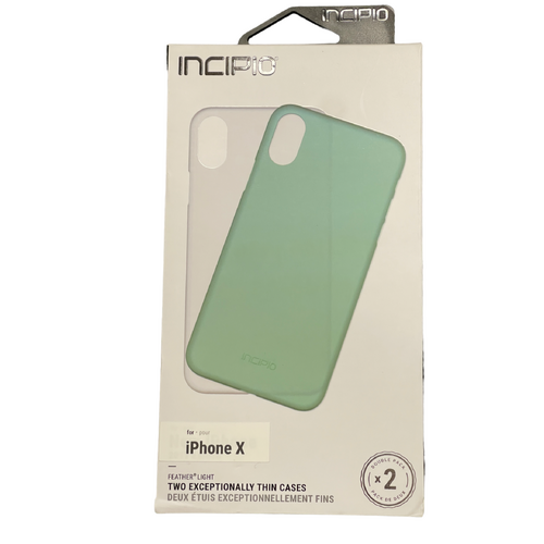 Incipio -2 x Phone Case - Apple iPhone X Two Pack- Frost &amp;Mint -2 x Feather Slim Case