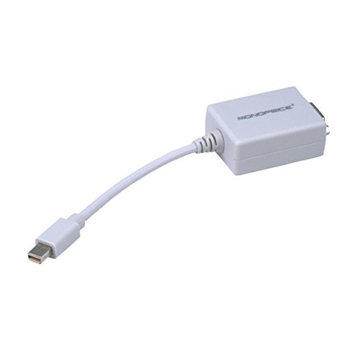 Monoprice Mini DisplayPort 1.1 to VGA Adapter, White - Mac Screen Adapter