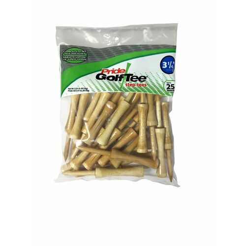 Pride 3-1/4 Inch Deluxe Golf Tee, Natural, 25 Count