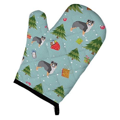 Christmas Australian Shepherd Oven Mitt, , Caroline&#39;s Treasures