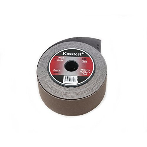 Kassteel 66898 Aluminum Oxide Abrasive Plumber&#39;s Roll 180 Grit, 1-1/2&quot; x 25 yd,