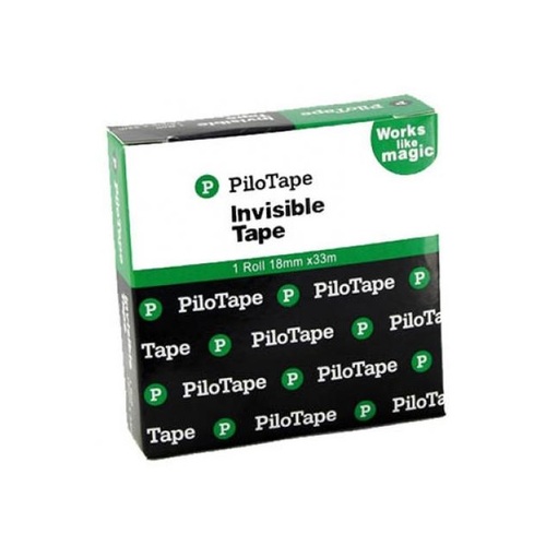 12 ROLLS x PILOTAPE 306238 INVISIBLE TAPE 18M X 33MM BULK PACK 