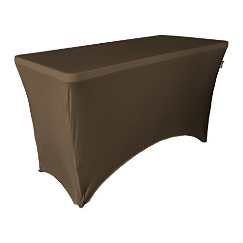 LA Linen Spandex Fitted Stretchable Elastic Tablecloth, Brown, 48&quot; x 24&quot; x 30&quot;