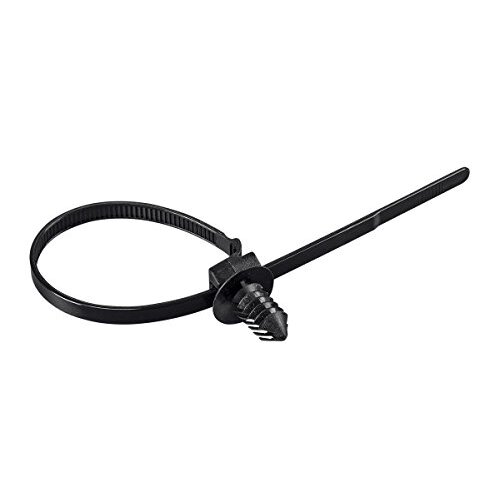 Monoprice Fir Tree Push Mount Cable Ties 5.0 x 210 x 1.3mm 100pcs, Black