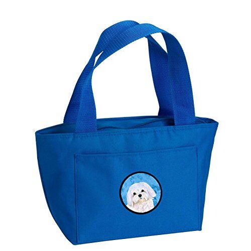 Caroline&#39;s Treasures SS4758-BU Maltese Lunch or Doggie Bag, Large, Blue