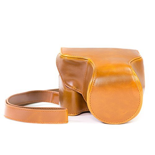 MegaGear Canon PowerShot G3 X Ever Ready Leather Camera Case with Strap - Light Brown - MG570