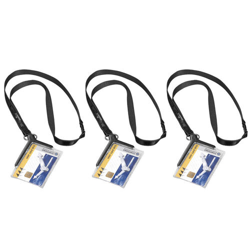 10 Pack -Durable Acrylic Card Holder Deluxe with Necklace