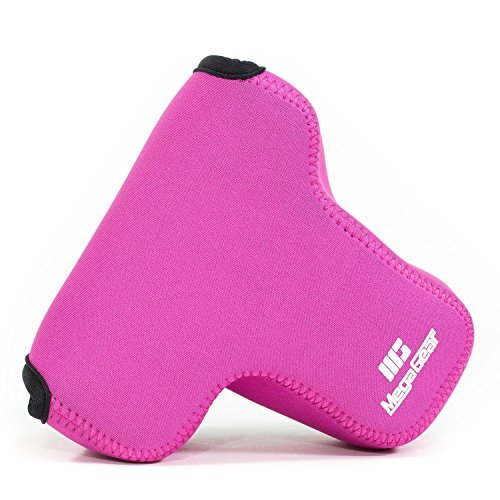 MegaGear Panasonic Lumix DMC-GX8 (14-140mm) Ultra Light Neoprene Camera Case, with Carabiner - Hot Pink - MG660