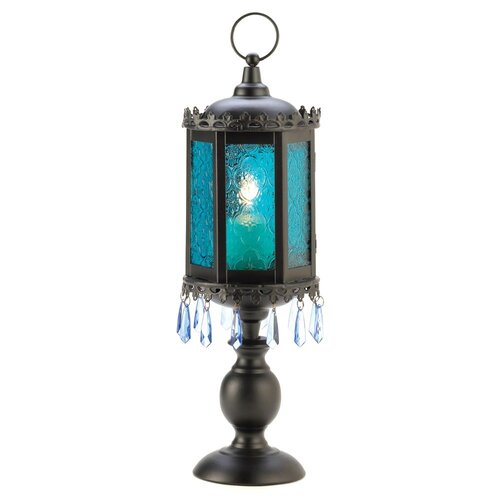 Gifts &amp; Decor Home Decor Exotic Azure Pedestal Lantern Candle Holder