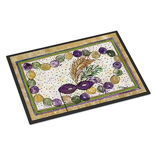 Caroline&#39;s Treasures Mardi Gras Beads Indoor or Outdoor Doormat, Multicolor, 18&quot; x 27&quot;