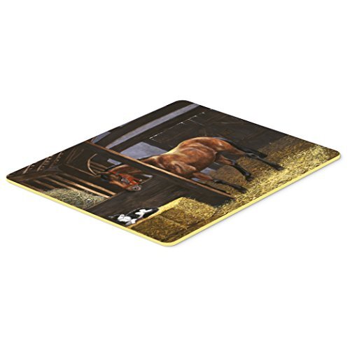 Caroline&#39;s Treasures BDBA0295JCMT&quot;Horse in Stable with Cat&quot; Kitchen or Bath Mat, 24&quot; H x 36&quot; W, Multicolor