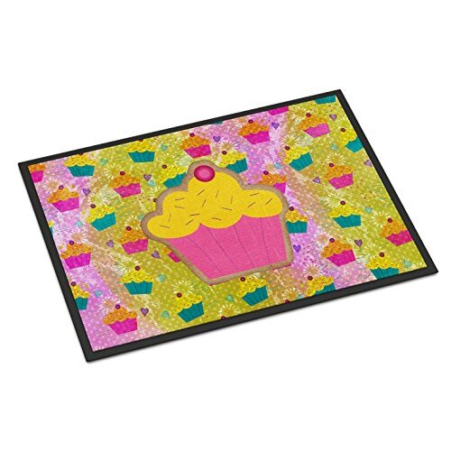 Caroline&#39;s Treasures Cupcake Indoor or Outdoor Doormat, Multicolor, 18&quot; x 27&quot;