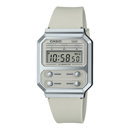 Casio A100WEF-8A Unisex Grey Digital Vintage Watch Alarm LED Light WR