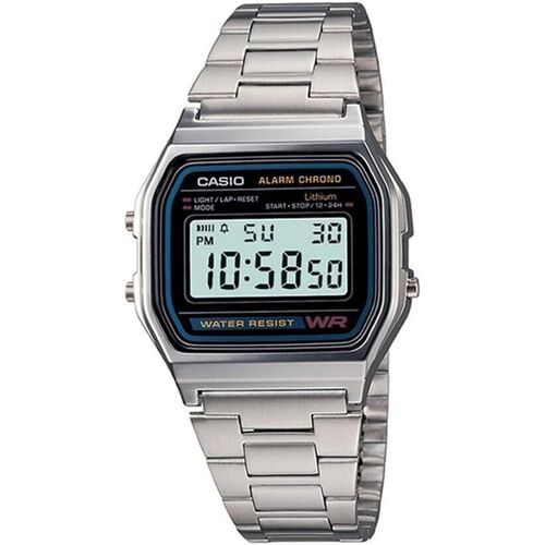 Casio Men’s A158WA-1 Unisex Watch With Stainless Steel Band Daily Alarm AU Stock