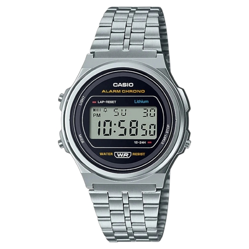 Casio A171WE-1A Unisex Digital Watch Stainless Steel Retro Alarm LED