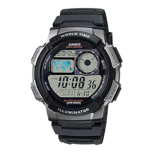 Casio AE-1000W-1BV Mens Watch Grey Dial Black Resin Band Digital 100M