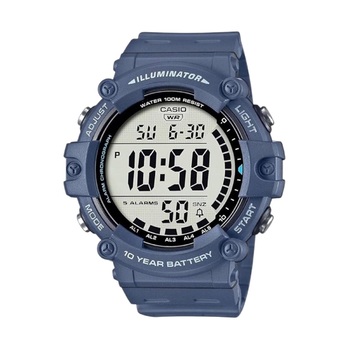 Casio AE1500WH-2A Men&#39;s Wide Face Blue Digital Resin Strap Watch