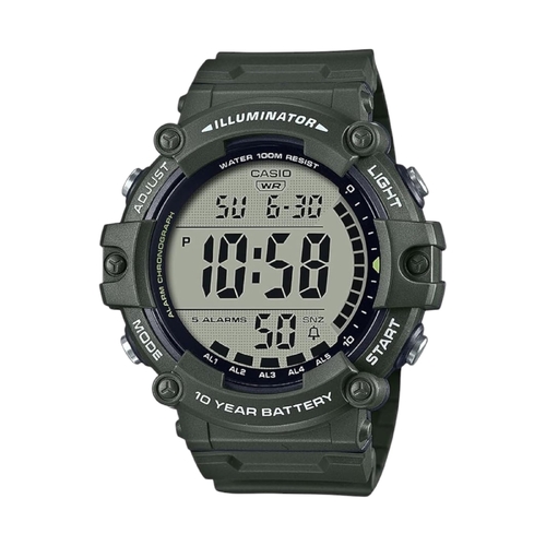 Casio AE-1500WHX-3AV Digital Mens Watch Green Resin Band 100M Water Resistant