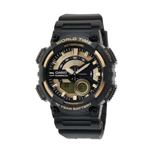CASIO AEQ110BW-9A Unisex Black/Gold Analog/Digital Watch Black Band AU Stock