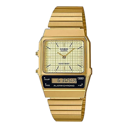 Casio AQ-800EG-9A Vintage Retro Gold Digital Analog Quartz Unisex Watch