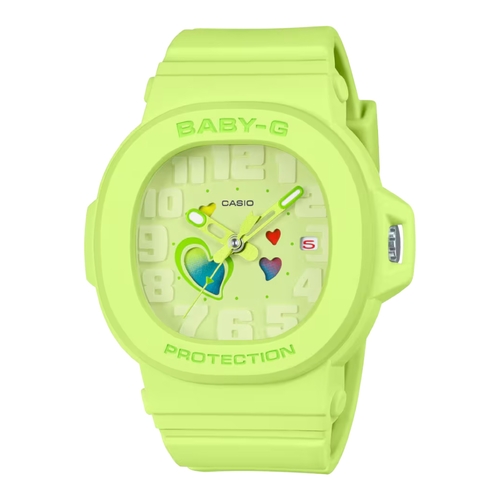 Casio BABY-G BGA-10-3A Womens Green Playful Hearts Shock Resistant Watch 100m