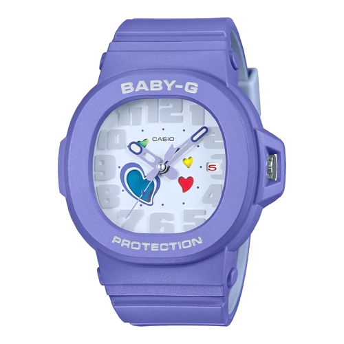 Casio BABY-G BGA-10-6A Womens Purple Playful Hearts Shock Resistant Watch 100m