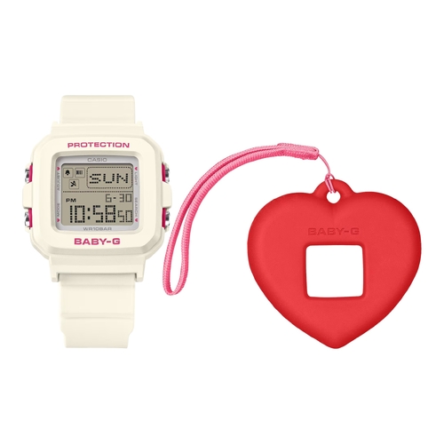 Casio BABY-G BGD-10KH-7 Womens White Digital Shock Resistant Heart Watch 100m