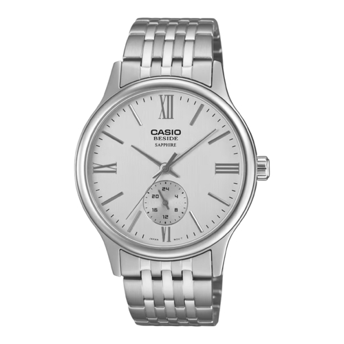 Casio BMS-100D-7AV Mens Watch Silver Dial Steel Band Sapphire 50M