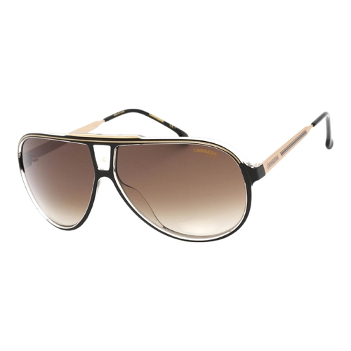 Carrera 1050/S 02M2/HA Men’s Sunglasses Black Gold Brown Lens 63mm Pilot Style