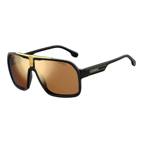 Carrera 1014/S 0I46/K1 Men’s Sunglasses Matte Black Gold Frame 64mm Mirror Lens
