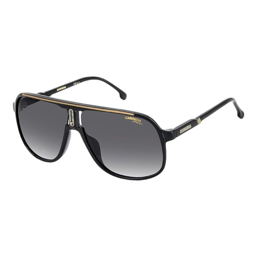 Carrera Mens 1047/S 2M2/9O Black Gold Frame Grey Lens 62mm Pilot Full Rim Shape