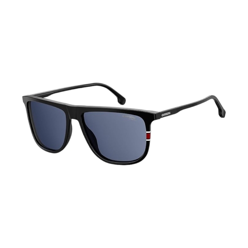 Carrera 218/S D51/KU Sunglasses Black Blue Solid Blue Lens 58mm Mens Shades