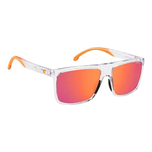Carrera 8055/S 0900/UZ Men’s Sunglasses Crystal Frame Red Lens 58mm Browline