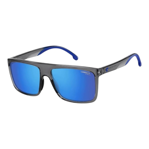 Carrera Men’s Sunglasses 8055/S KB7/Z0 Transparent Grey Frame Blue Mirror 58mm