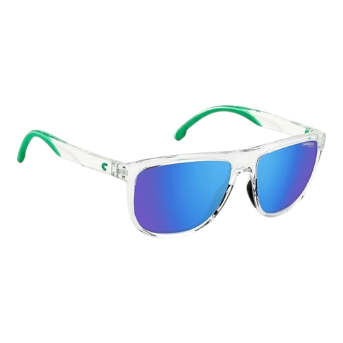 Carrera Unisex Sunglasses 8059/S 0OX/Z9 Clear Frame Blue Purple Lens 58mm Square