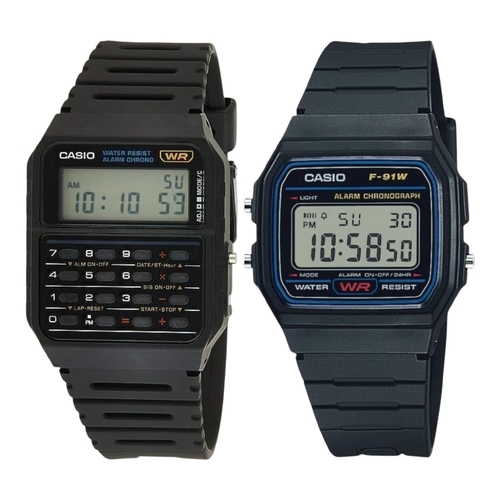 Casio Vintage Retro Combo 1x F91W + 1x CA53W Calculator Digital Watches AU