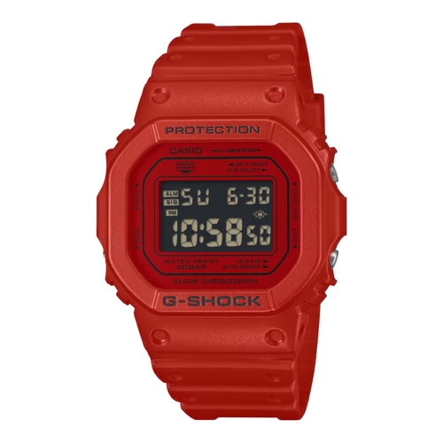 Casio G-SHOCK DW-5600RRB-4 Mens Vivid Red Digital Bio Resin Inverted LCD Watch
