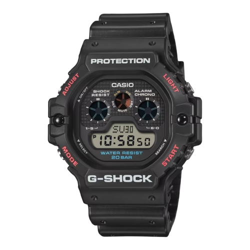 Casio G-SHOCK DW-5900U-1 Mens Black Red Triple Graph Digital LED 10 Year Watch
