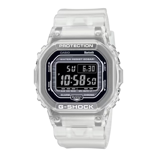 Casio G-SHOCK DW-B5600G-7 Mens White Translucent Bluetooth Digital Shock Watch