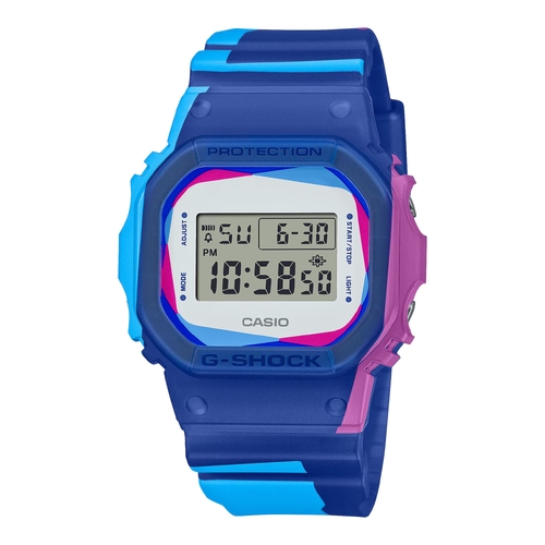 Casio G Shock DWE-5600PR-2 Mens Digital Watch Blue Resin 200M EL Backlight