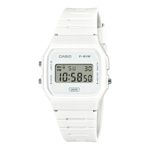 Casio F-91WB-7 Unisex Digital Watch White Bio Based Resin Alarm Stopwatch