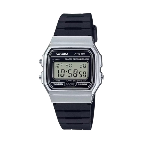 Casio F-91WM-7A Silver &amp; Black Multi-Function Unisex Digital Watch