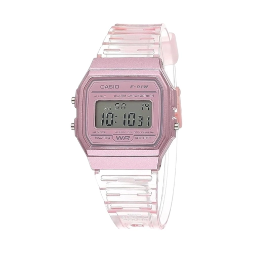 Casio F-91WS-4 Unisex Pink Digital Watch Alarm LED 7YR Battery Water Resistant