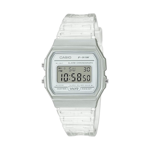 Casio F-91WS-7JH Clear Skeleton Digital Watch with Daily Water Resistance