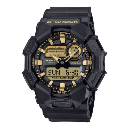 Casio G-SHOCK GA-010GB-1A9 Mens Black Gold Analog Digital World Time Watch